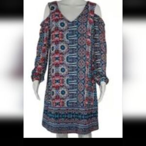 Nicole by Nicole Miller Multicolor Long Sleeve Dress
